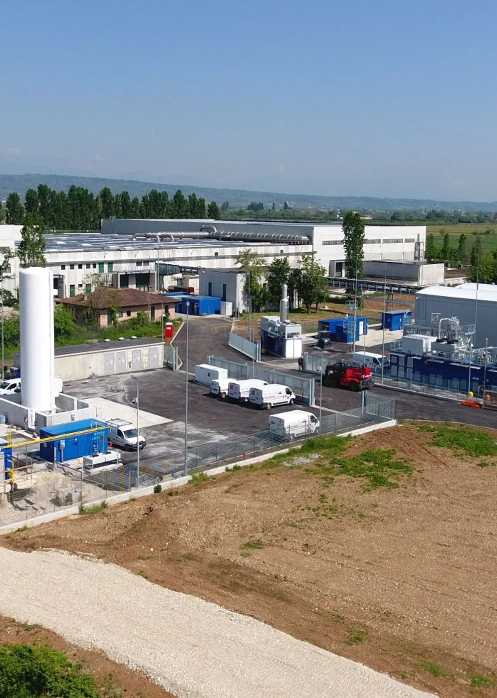 Aerial view of the Contarina biowaste treatment plant in Treviso, Italy